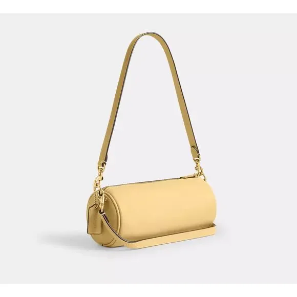 NWT Coach Barrel Bag natural grain leather tan brass vanilla brand new purse - Picture 7 of 15